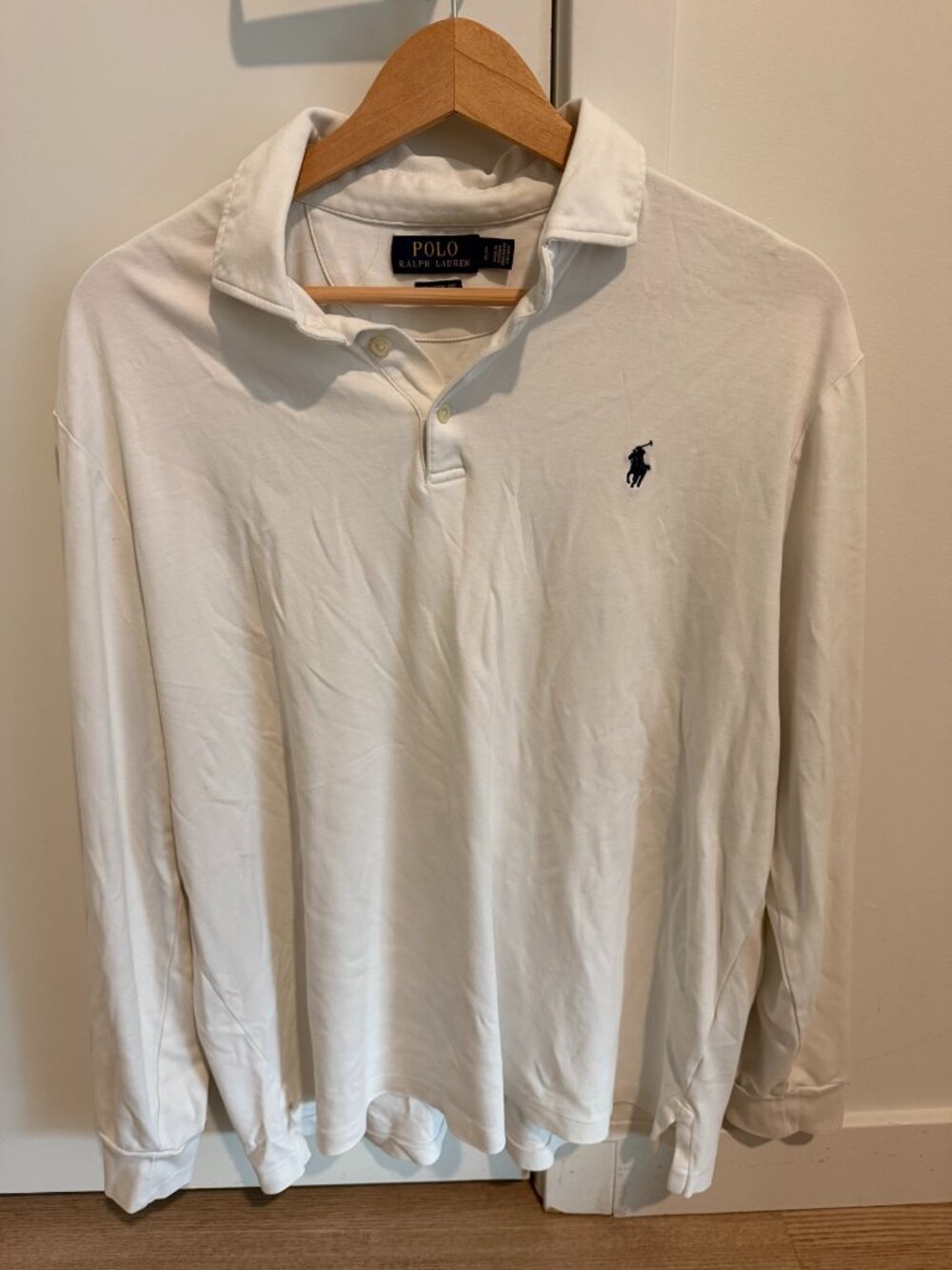 Polo Ralph Lauren Classic Fit Long Sleeve Polo White Size L